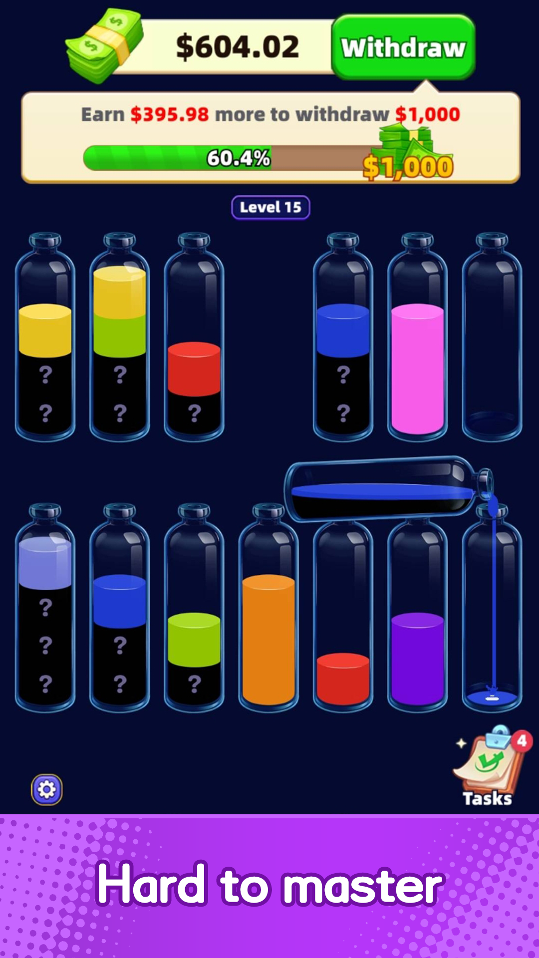 Water Pouring Puzzle gameplay screenshot